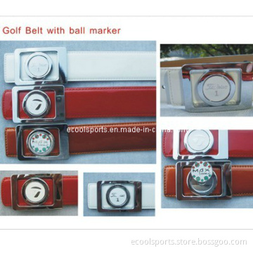 Top Quality Leather Golf Belt with Ball Marker for Outdoor